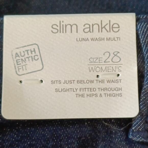 J. JILL AUTHENTIC FIT SLIM ANKLE Jeans Size 28W Dark Wash Denim Embroidered NEW - Picture 6 of 9